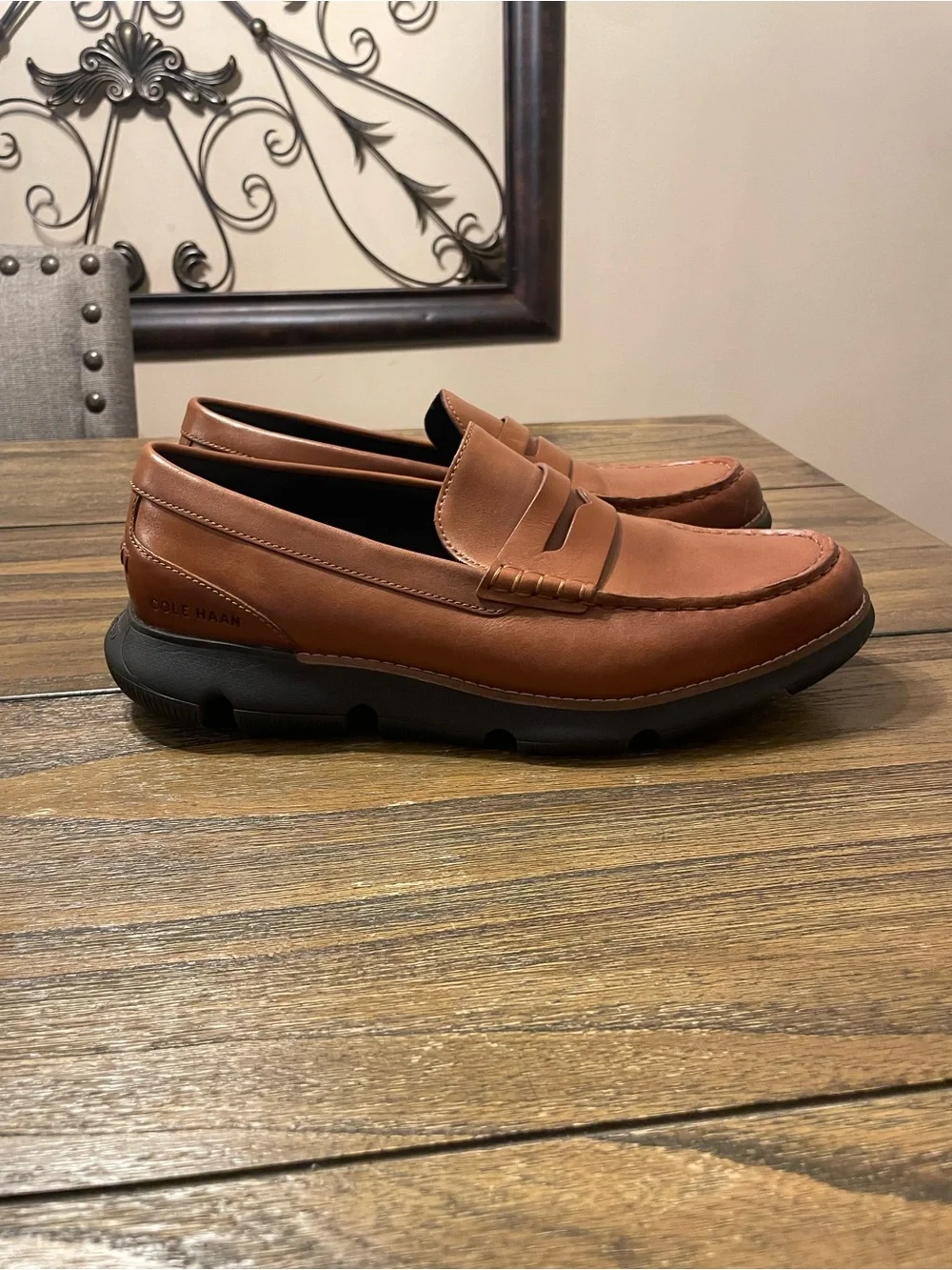 Cole Haan Men's Brown Leather Penny Loafers